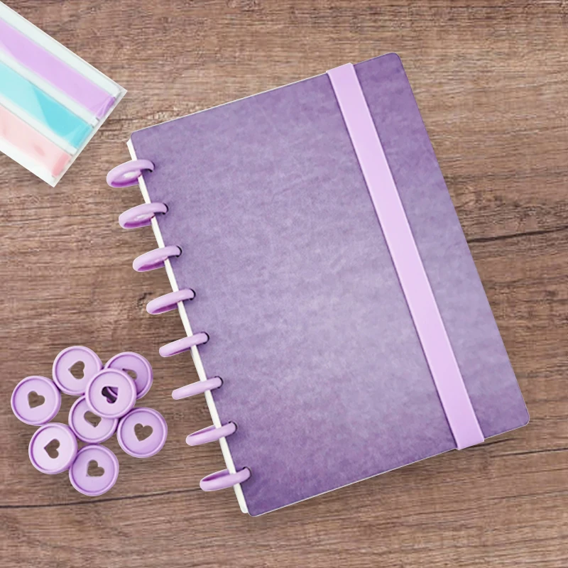 

DIY 8 Hole Loose-Leaf Mushroom Hole Notebook Planner Organizer Binder Journal Diary Ring Binder Note Convenient School Supplies