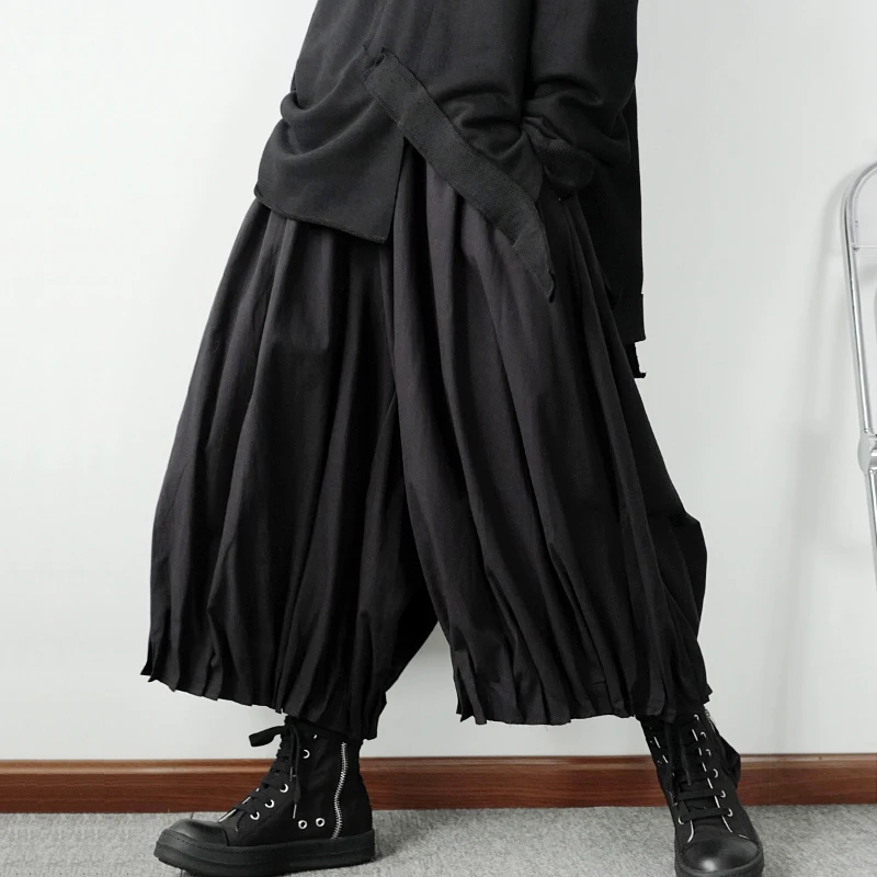 

Men's Wide-Leg Pants Spring/Summer New Personality 100 Pleated Yamamoto Style Fashion Casual Super Loose Oversized Pants