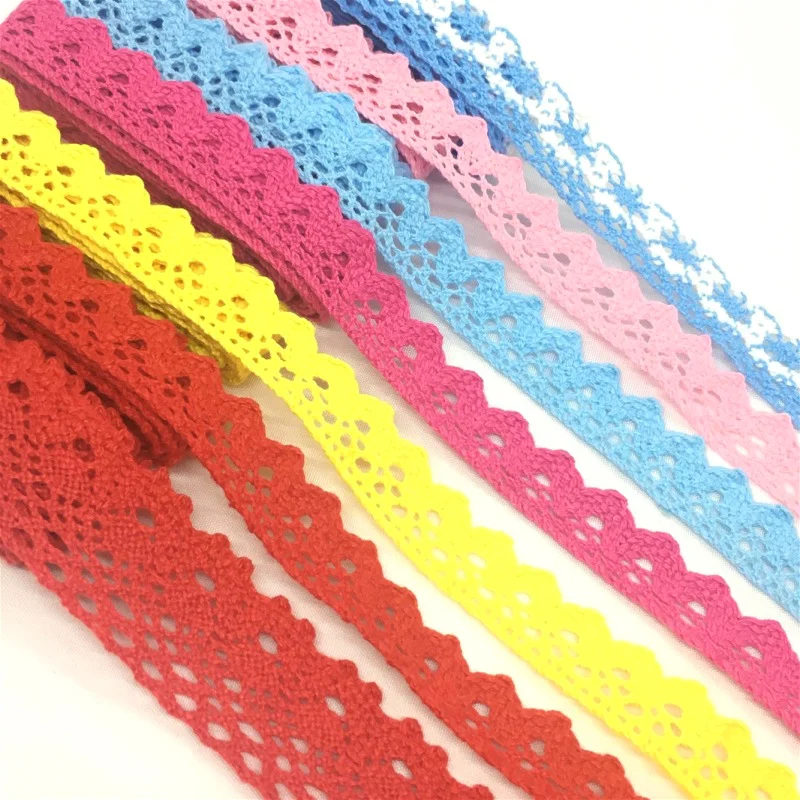 2Y 0.7cm-2.5cm Good Quality Crocheted Cotton Lace Ribbon For Handmade Craft Patchwork Sewing Easter Christmas Deco Gift Flor