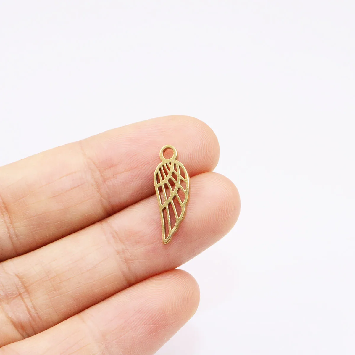 10pcs Wholesale Stainless Steel High Quality Wings Charms Pendant DIY Necklace Earrings Bracelets Vacuum Colorless 2 Colors