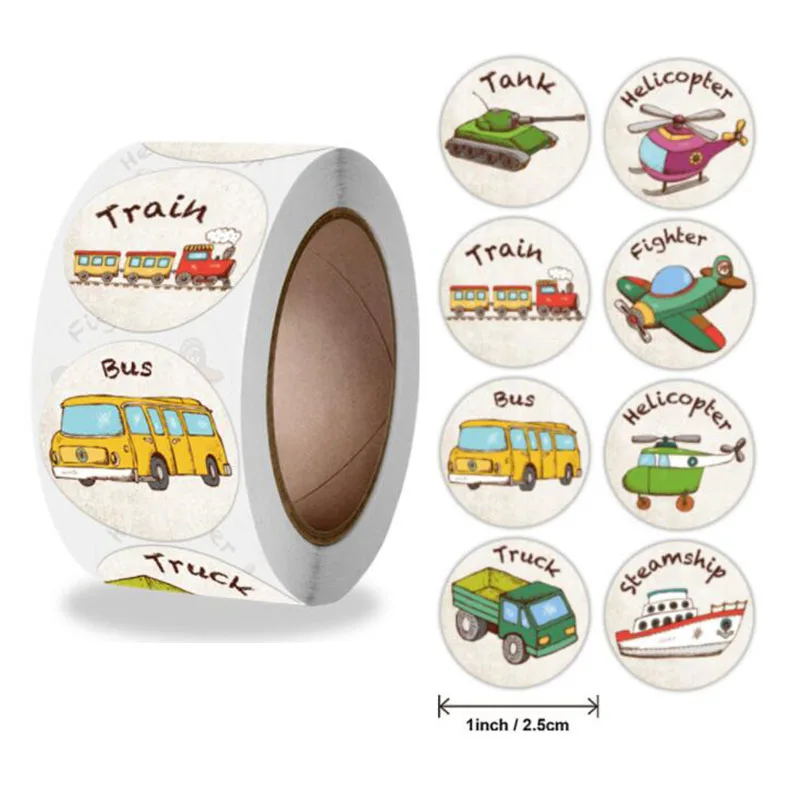 500PCS Reward Stickers Inspirational Sticker Rolls for School Rewards Student Kids Teacher Cute Animal Car Sticker Label