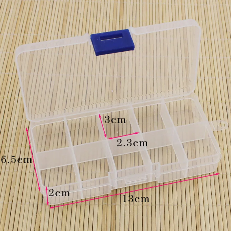 10 Compartment Transparent Fishing Pouch Storage Box Square Fishing Spoon Lure Box Hook Connector Accessory Tackle Box