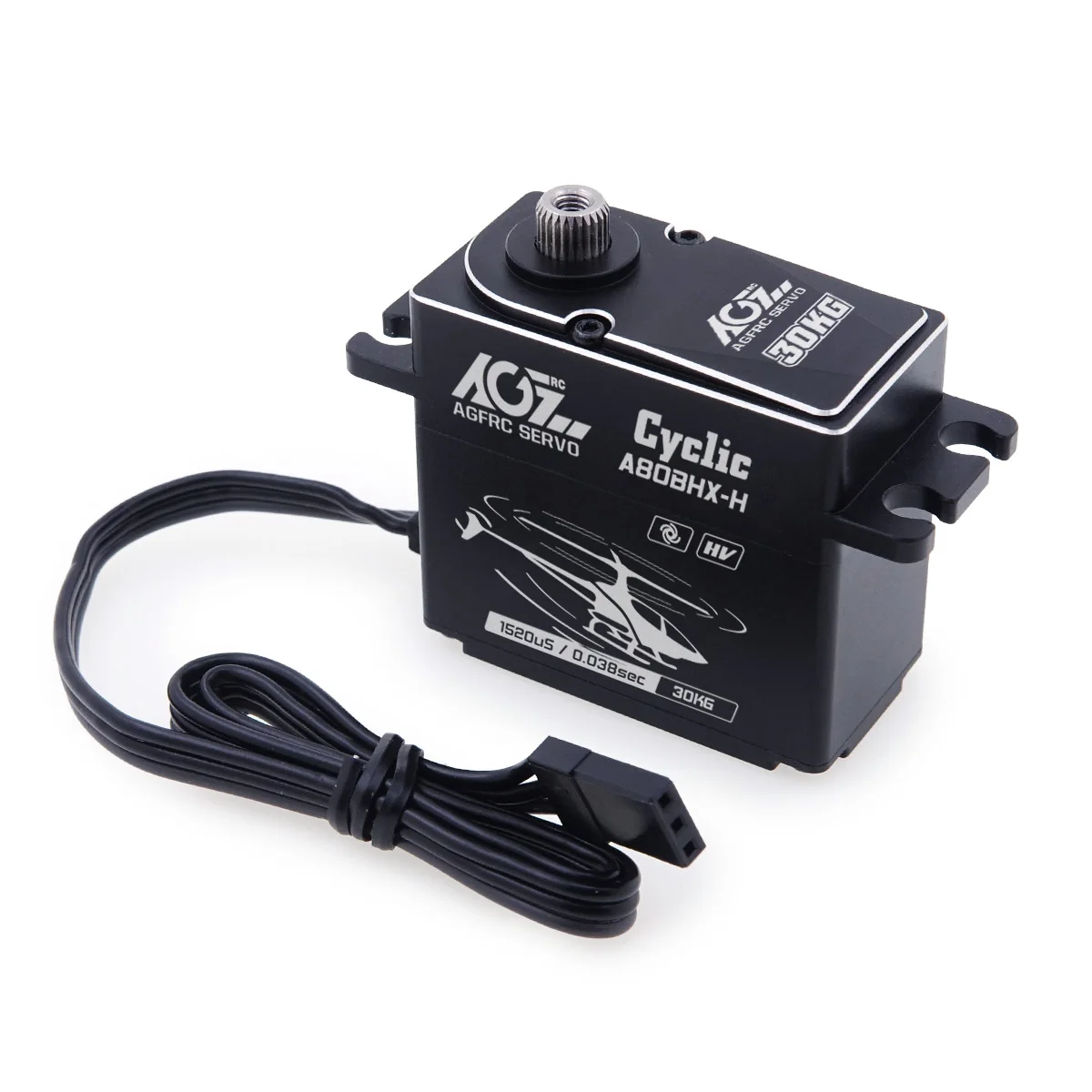 AGFRC A80BHX-H 25T Aluminum Case 30KG 0.038Sec High Torque HV Brushless Cyclic Servo For 570-800 Class Helicopter Swash Plate