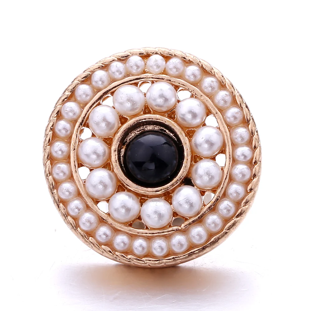 5Pcs Mixed Wholesale Rice Beads Metal Snap 18MM Snap Jewelry Flower Charm Women's Fashion Snap Necklace Bracelet DIY Accessories
