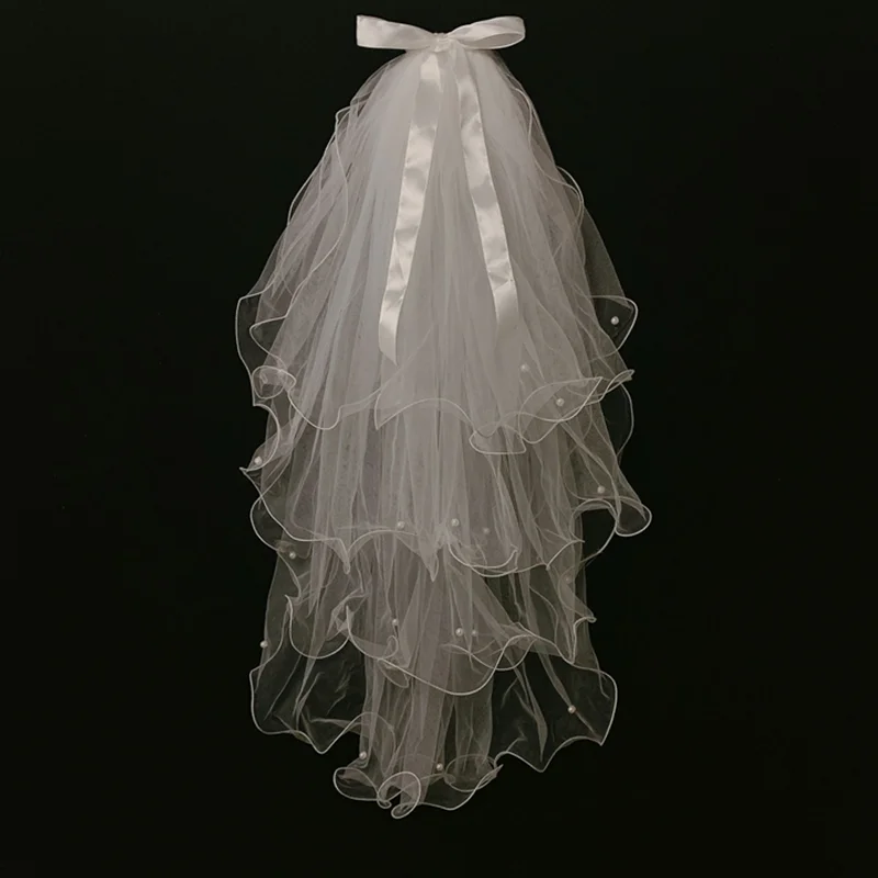 Short Tulle Cheap Bridal Veil With Comb 2021 Sale Wedding Accessories Mariage 2 Layers White Ivory  Stock Simple for Women