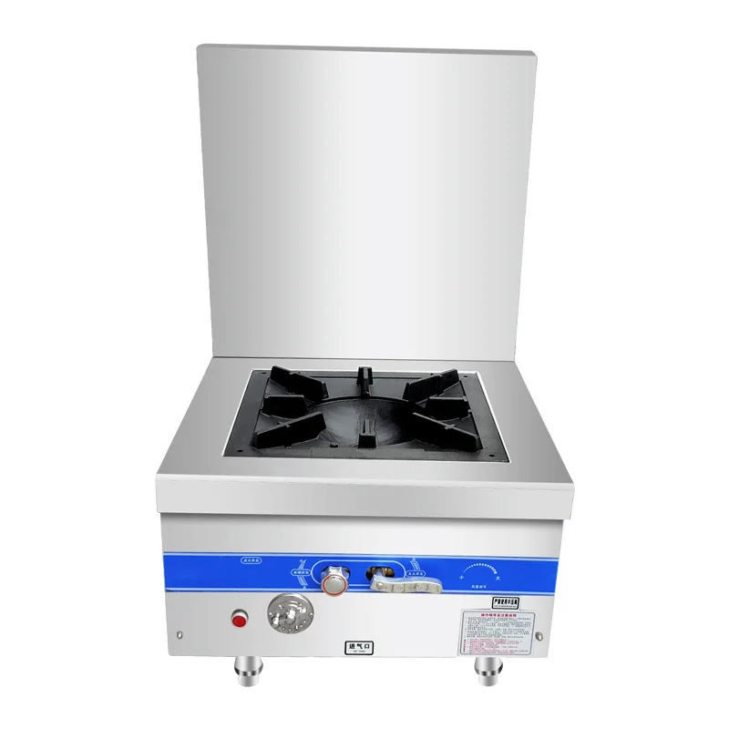 Commercial Gas Cooktop Single Cooker Stainless Steel Low Soup Furnace Canteen High flame with Fan 120w Gas Stove