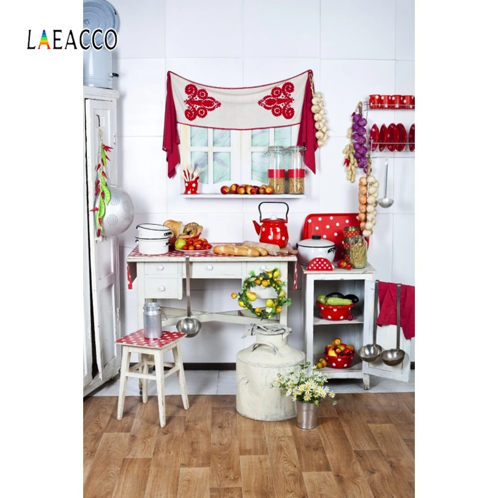 Laeacco Modern Kitchen Photography Backdrops Cupboard Pot Pan Light Interior Decor Photographic Backgrounds For Photo Studio