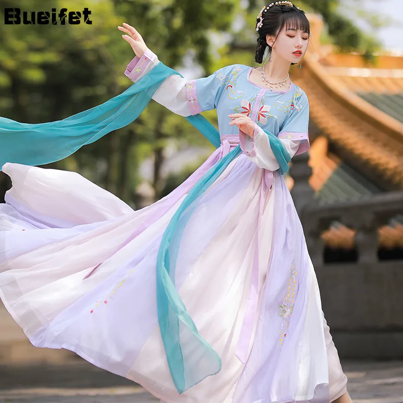 

Ancient Folk Hanfu Dress Tang Suit Embroidery Princess Costumes Traditional Chinese Style Fairy Cosplay Oriental Dance Wear