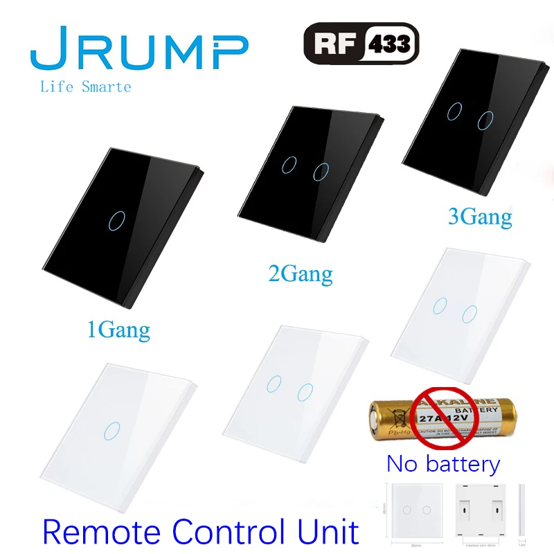 Feel free to paste the RF433 remote control touchable remote control unit tempered glass panel