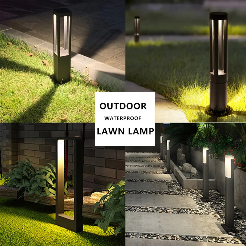 12W Modern Waterproof COB LED Garden Light Lawn Lamp Aluminum Pillar Light Outdoor porch light Courtyard villa landscape light