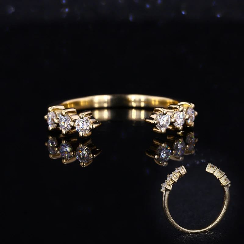 

Six Stones Moissanite 14k Yellow Gold Wedding Ring