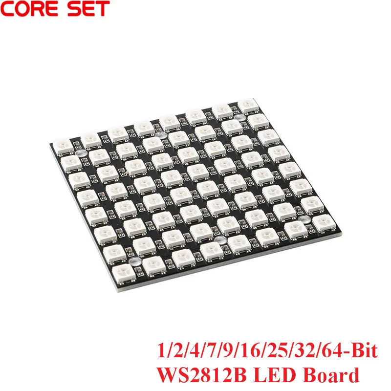 1/2/4/7/9/16/25/32/64-Bit WS2812B WS2812 5050 RGB LED Circular Development Board Full-Color Drive Lamp Module Electronic Blocks