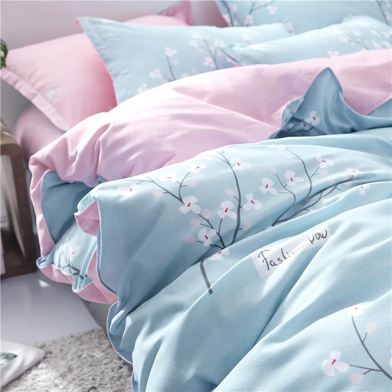 Home Textile Four-Piece Soft Skin-Friendly Not Fade Shrink Simple Style Bedding Household Multi-Size Duvet Cover