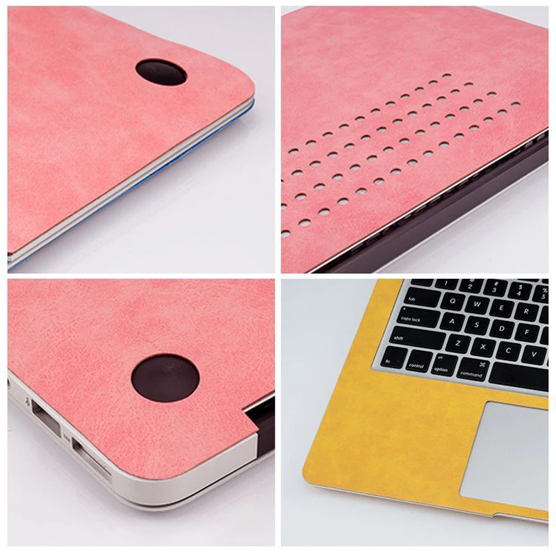 Premium PU Leather Laptop Skin Cover For Macbook Air 11.6 12 13 13.3 Pro 13.3 15.4 inch 2020 Retina M1 Case Cover Stickers