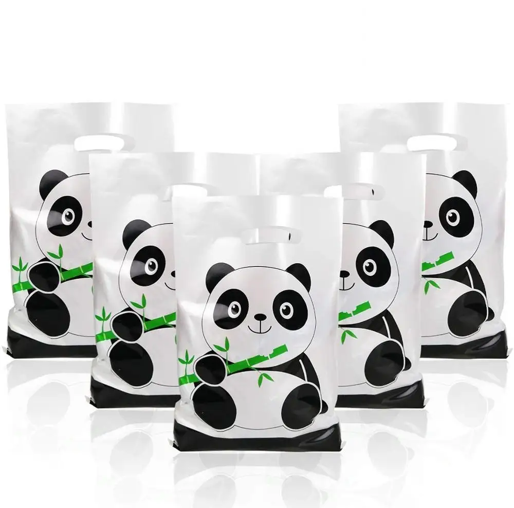 Panda Party Favors Bag Panda Baby Shower Plastic Goodie Bags Treat Gift Bags for Birthday Party Supplies Decorations Boys girls