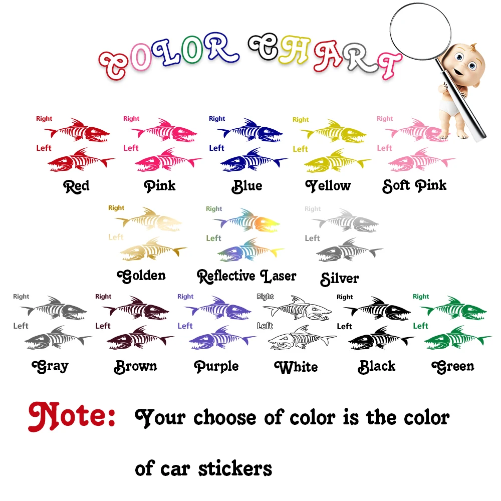 Lage Größe Fisch Knochen Aufkleber für Boot Körper Aufkleber Styling Motor Haube Decor Cruise Aufkleber Wandbild Vinyl Covers Autosticker