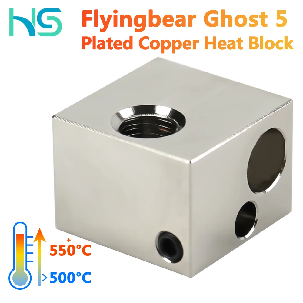 Haldis 3D High Quality Upgrade Bimetal Heatbreak + Plated Copper Heat Block + 0.4mm Plated Copper Nozzle For Flyingbear-Ghost 5