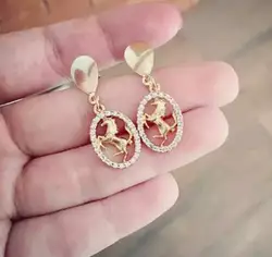 hzew gold color oval horse earring hosre lover gift