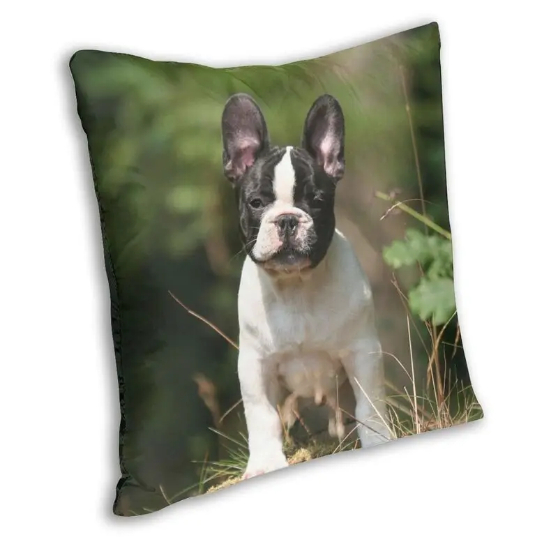 Soft French Bulldog Throw Pillow Case Decoration Custom Frenchie Dog Lover Cushion Cover 45x45 Pillowcover for Sofa