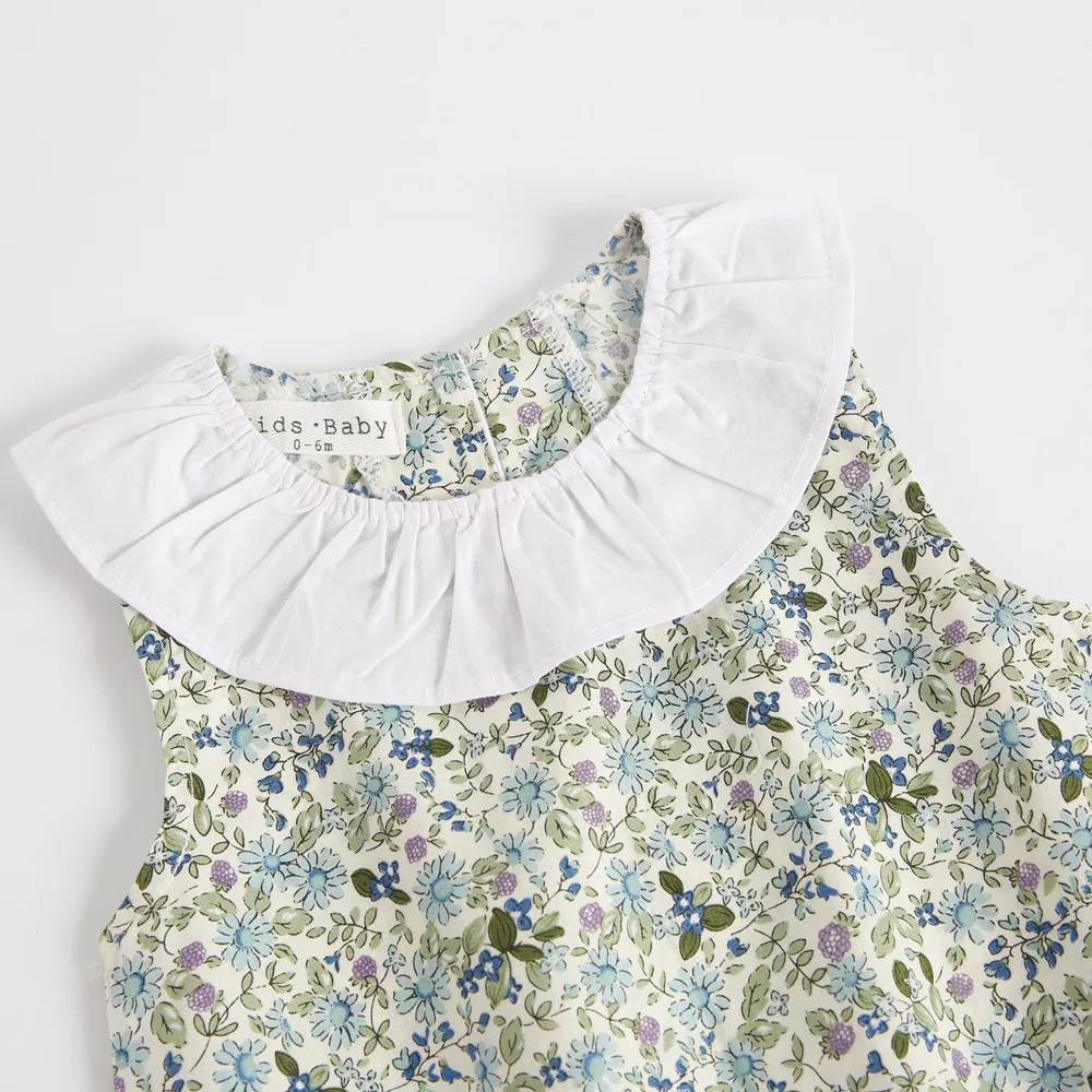 Sanlutoz Summer Cotton Floral Baby Clothing Cute Sleeveless Baby Girls Bodysuits