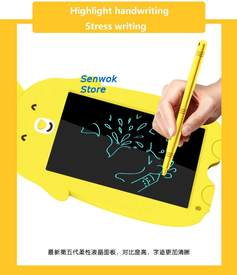 Senwok New LCD Writing Tablet Cartoon Kids paperless 8.5" eWriter paperless Handwriting Pads Portable Tablet Board ePaper