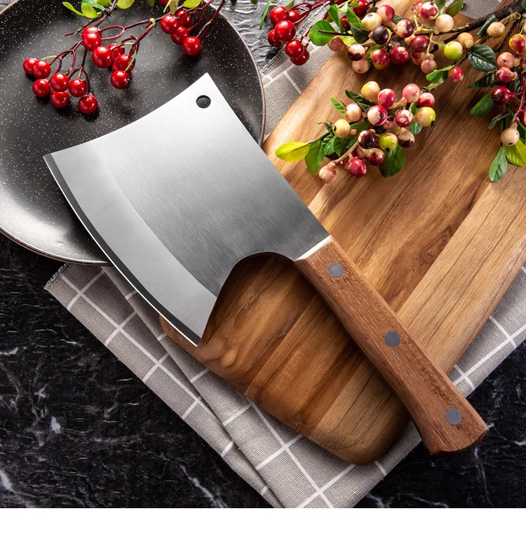 Kitchen Knife 6.5 inch Heavy Duty Chop Bone Knife Butcher Knives Wood Handle 5CR15 Stainless Steel