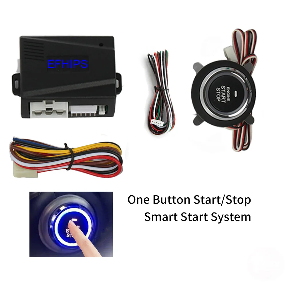 

EFHIPS start stop 12V Auto car keyless entry start system one engine push button vehicle alarm PKE remote start dropshiping