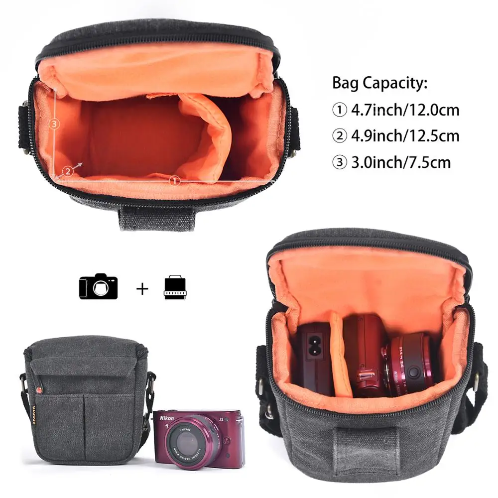 Fusitu Canvas Mirrorless System Camera Bag Shoulder Camera Bag For Canon EOS M100 M50 M10 M6 M3 M2 SX540 SX530 SX520 SX510