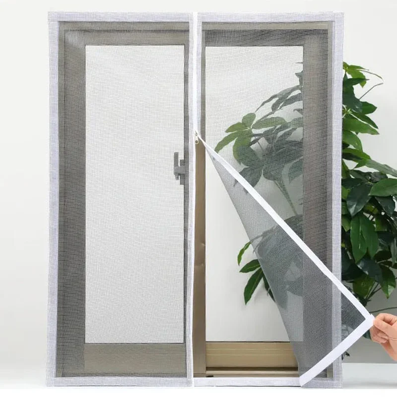 Mosquiteras Para Ventana Moustiquaire Fenetre Insect-Proof Zipper Screen Window Household] Invisible Screen Without Perforation