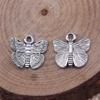 20Pcs 12*13mm Butterfly Charms For DIY Jewelry Making Pendants Necklaces Cute Earrings DIY Handmade Accessories Wholesale