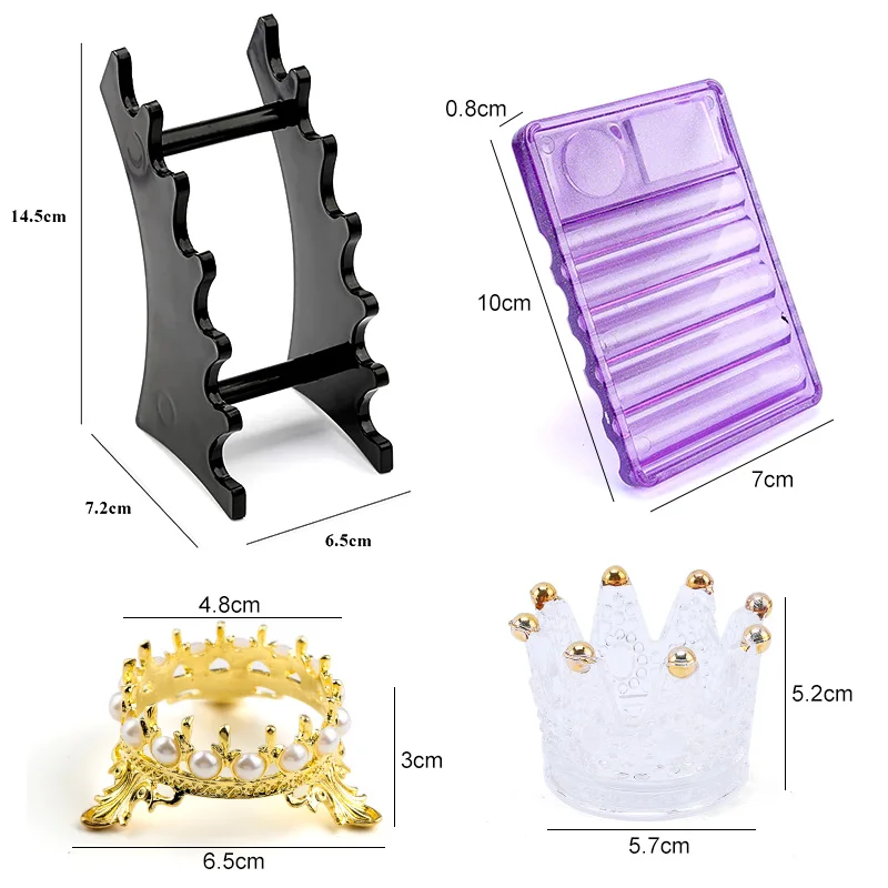 Nail Art Brush Holder Set Salon Pen Rack Accessory Acrylic Crystal Carving Carrier Storage Display Stand Nails Manicure Tools