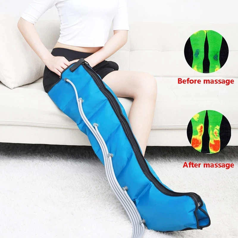 Air Pressure Therapy Compression Massager Vibration 6 Air Chambers Leg  Arm Waist Pneumatic Air Wraps Relax Pain Relief Massager