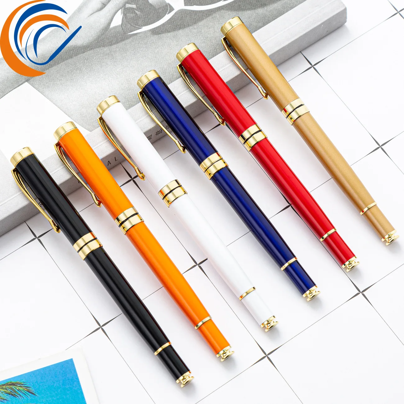 

Factory Metal Neutral Pen 6 Pcs Per Set Business Signature Pen Wholesale Office Gift Pen