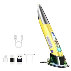 Upgraded Bluetooth Mouse Pen with Stylus Wireless Rechargeable 1600 DPI Mini Pocket Mice for PC Laptop Tablet Phone TV Box