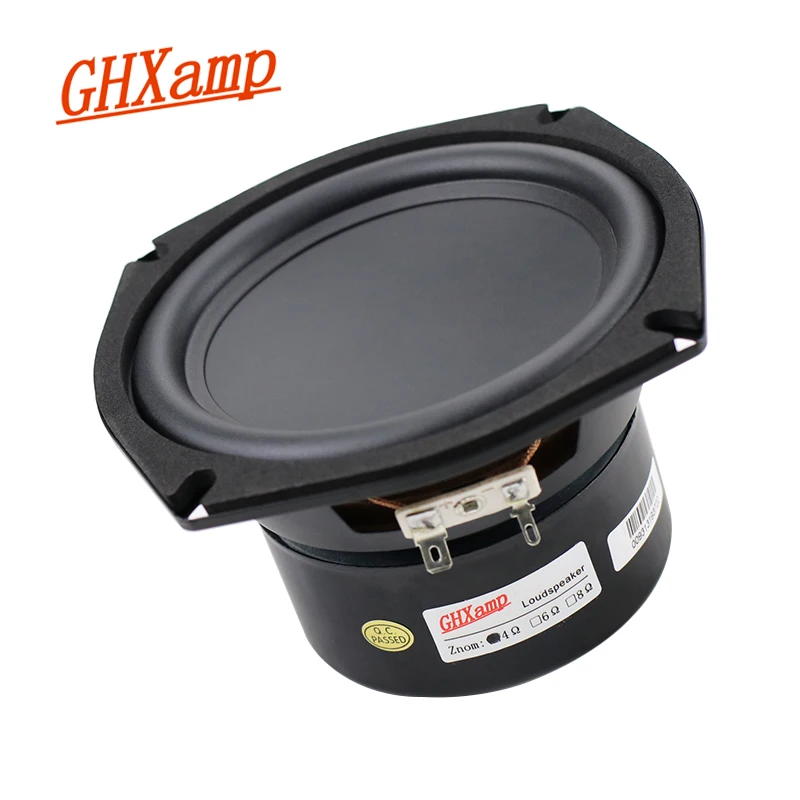 GHXAMP 5 inch Speaker 5.25 inch Subwoofer Speaker 134MM Woofer Strong Bass Concave Bowl 4ohm 40W 56Hz-4.5KHz 1PCS