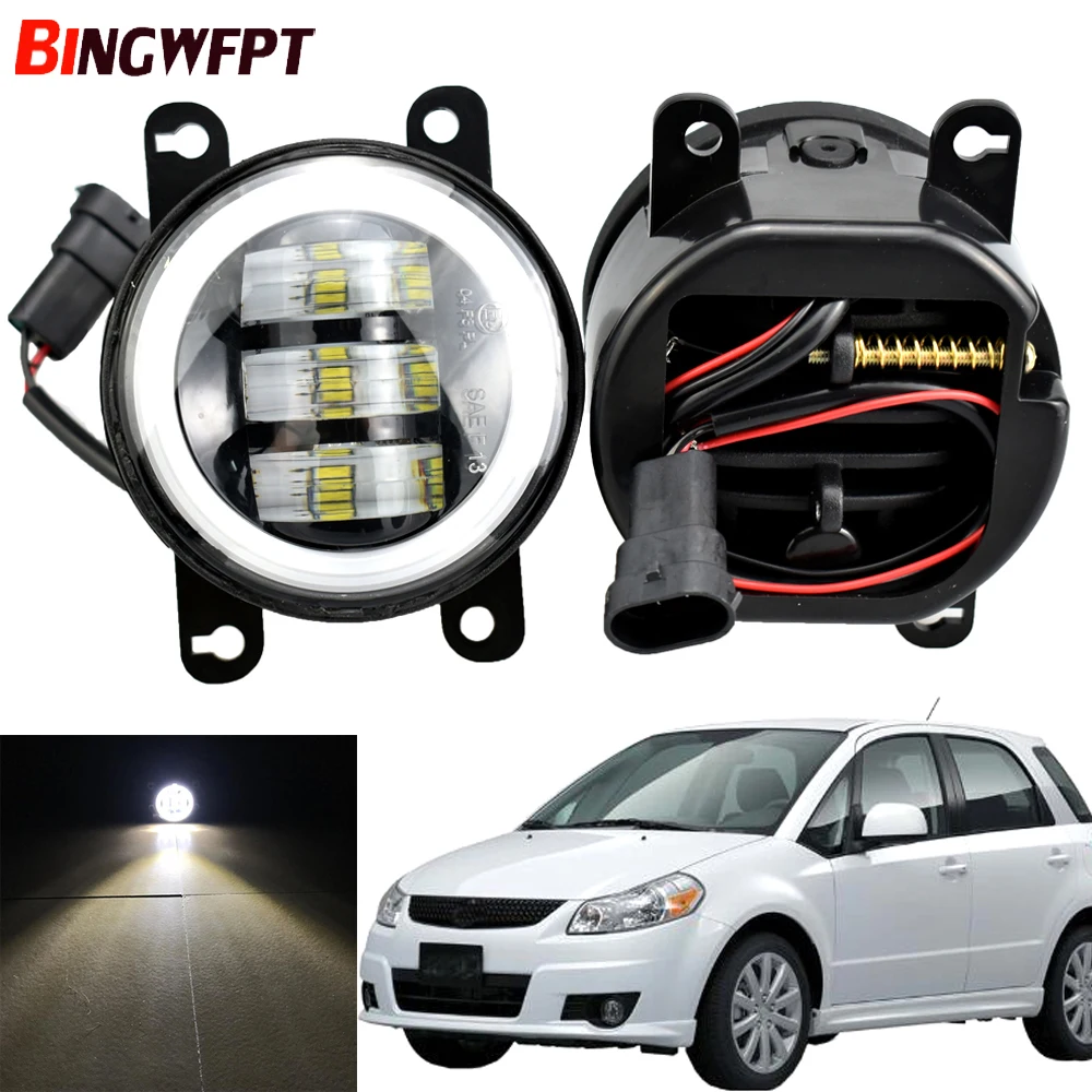 

1pair LED Fog Light DRL For Suzuki SX4 (EY, GY) 2006-2014 Car H11 Front Bumper Fog Lamp Daytime Running Light 12V