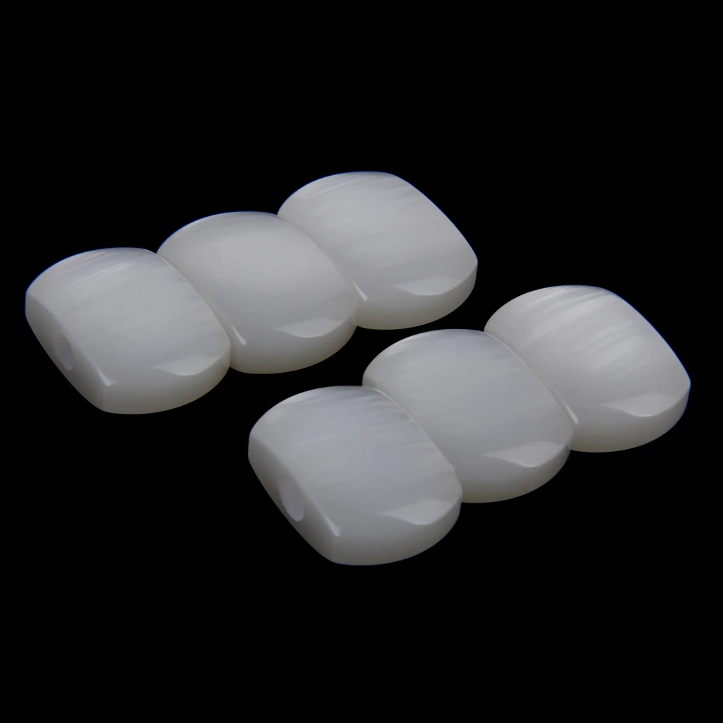 6 White Pearloid Acrylic Buttons Machine Head button For Guitar Tuner Machine Heads Tuning Keys