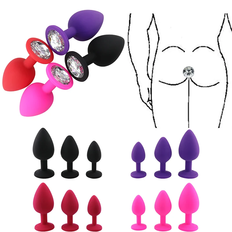 Three sizes and three colors anal plug，reusable silicone anal toys big anal plug Stimulating Anal Adult Game sex Toys