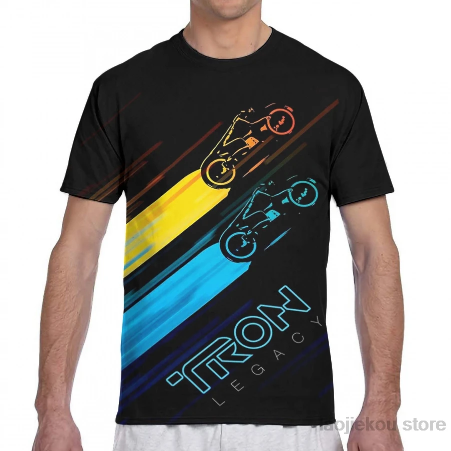 تي شيرت للرجال والنساء من light moto Tron مطبوع عليه طباعة عصرية تي شيرت للأولاد تي شيرت صيفي بأكمام قصيرة تي شيرت