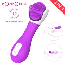 Oral Rotating Clitoris Stimulator G Spot Vibrator Rechargeable Dual Motor Tongue Vibrator Adult Sex Toy for Women Intimate Goods