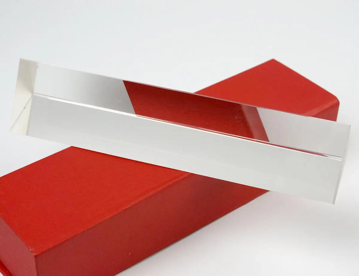 

40x40x180mm K9 Crystal Triangular Prism Without Box for Light Spectrum Physics Photo Optical Instruments Rainbow Experiment
