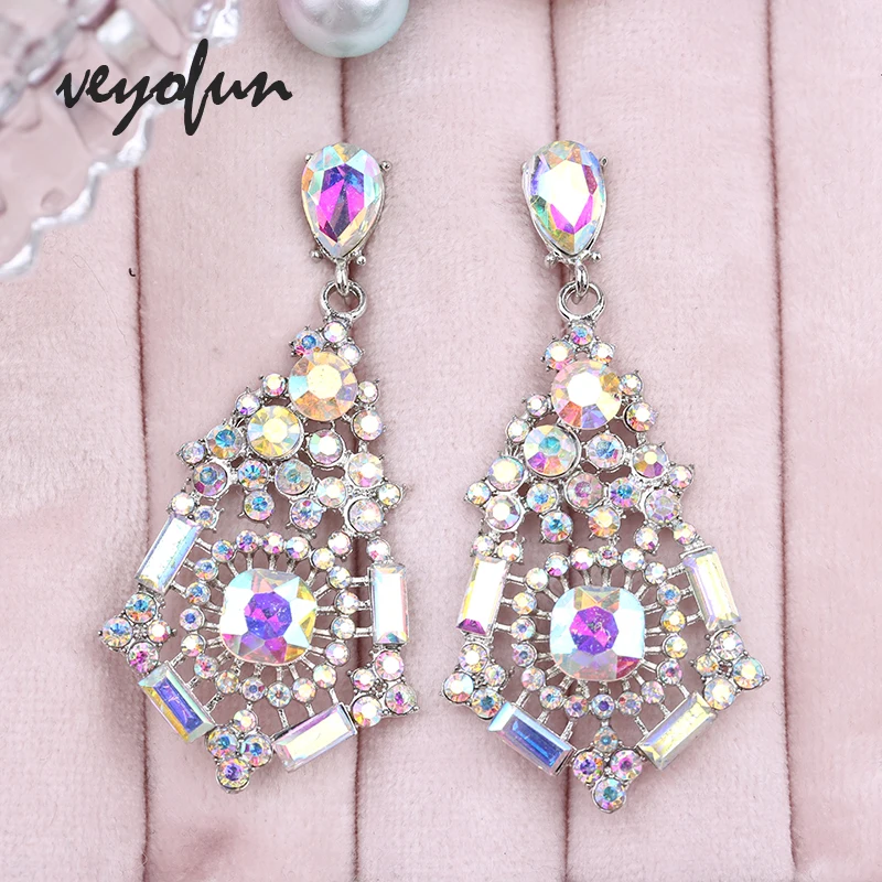 

Veyofun Vintage Crystal Rhinestone Drop Earrings Hollow Elegant Bridal Dangle Earrings Fashion Jewelry for Women Gift