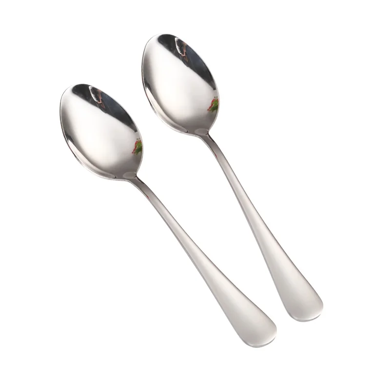 3pcs Korea Big Rice Buffet Spoon Soup Large Dinner Tablespoon Long Service Spoons Stainless Restaurant Public Dinnerware 8''