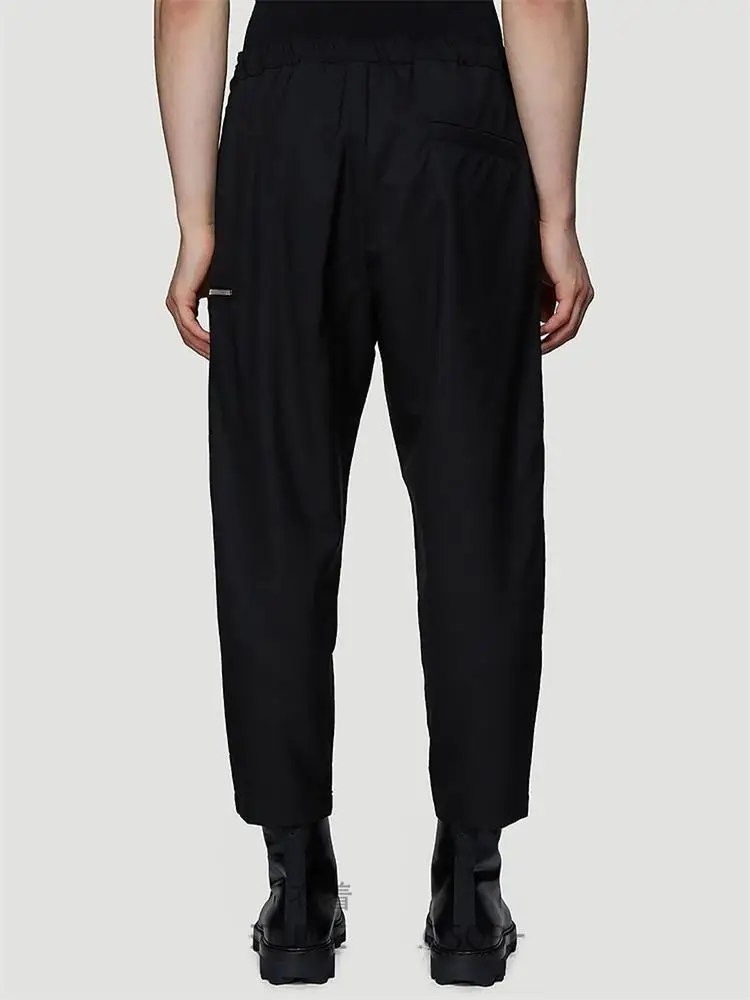 

Весна/лето, новые мужские модные повседневные брюки, левая молния, дизайн с пряжкой на ремне, регулируемые однотонные тонкие брюки-карандаш