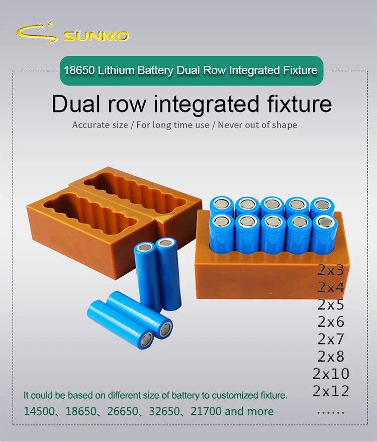 18650 Battery Dual Row Fixture Fixed For Spot Welding Lithium Battery Pack Weld Fixture Spot welder Batteries Fixed