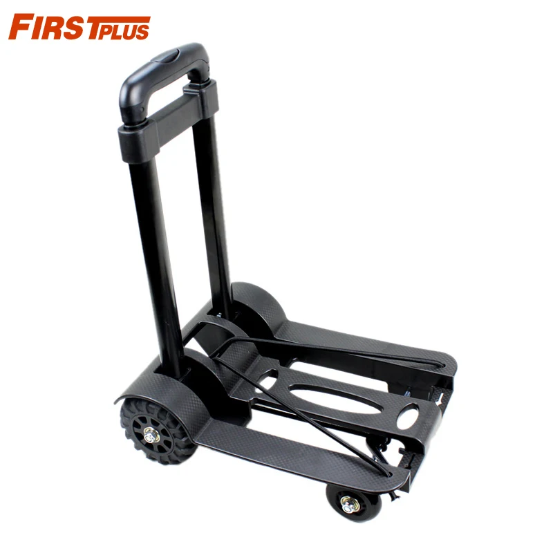 Car Roll Luggage Cart Portable Luggage Trolley Folding Hand Truck Mute Flat Heavy Duty 4-wheel Foldable Shopping Cart