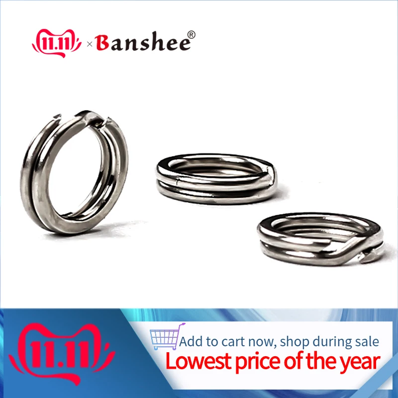 Banshee 60/100pcs Split Ring Heavy Duty Stainless Steel Split Rings Fishing Connector For Lure Fishing Accessories 3/4/5/6/7/9mm