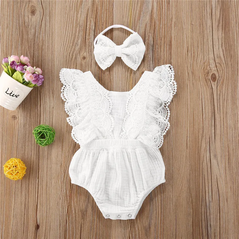 Summer Kid Baby Girls Family Matching Outfits Sleeveless Lace Elegant Romper Dress Outfits Baby Girls Clothes Outfits