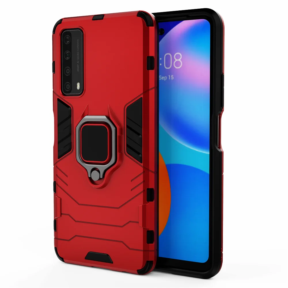 

Shockproof Armor Case For Huawei psmart 2021 PPA-LX2 Case Ring Holder Stand Cover for Huawei Huaweiy Hauwei P Smart 2021 6.67''