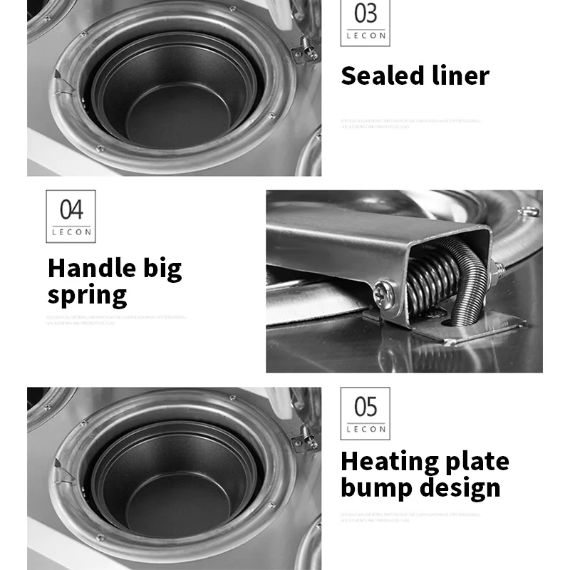 หม้อหุงข้าวเตาไฟฟ้า Claypot หม้อข้าวโจ๊กที่มีรูพรุนความเร็วคู่ 6-Hole ทำอาหาร machine220v/380 V